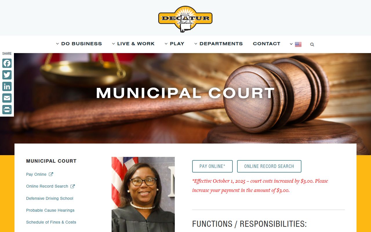 Decatur Municipal Court information for bench warrant cases
