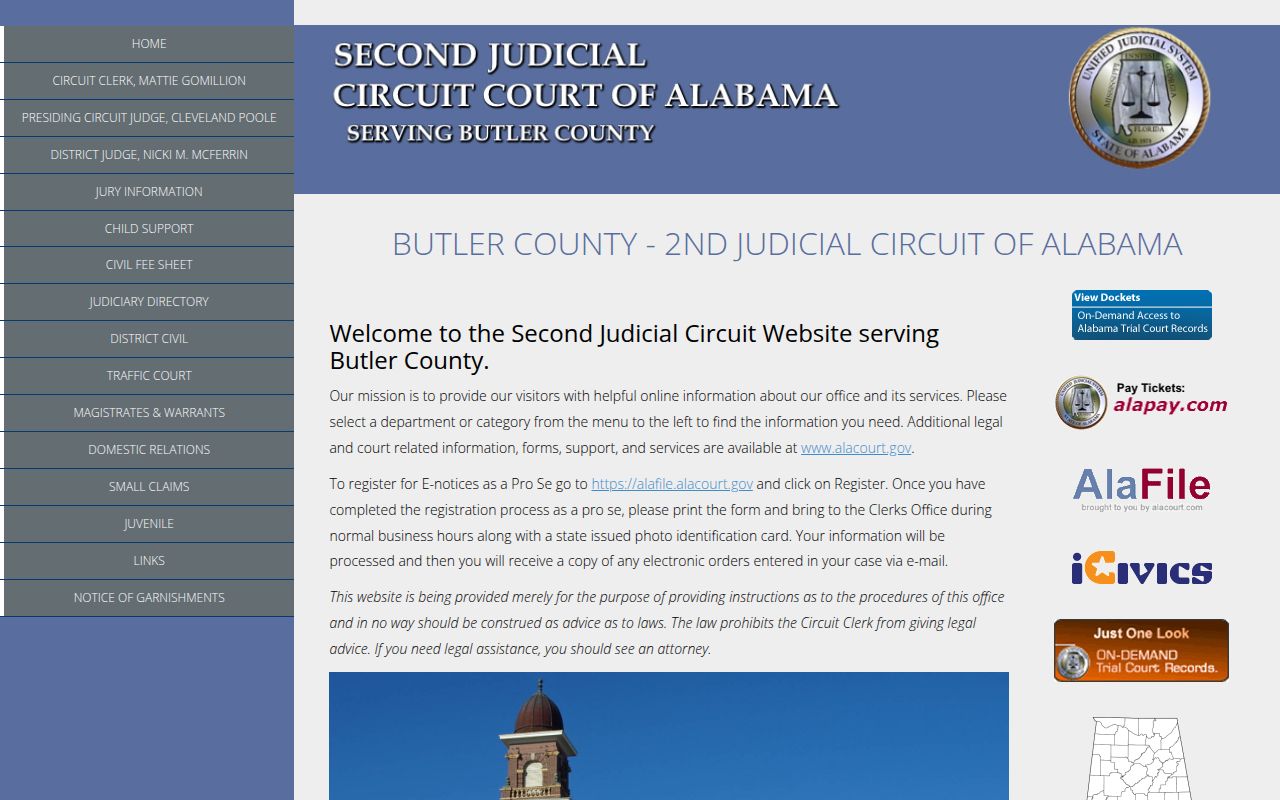 Butler County Circuit Court for bench warrant records