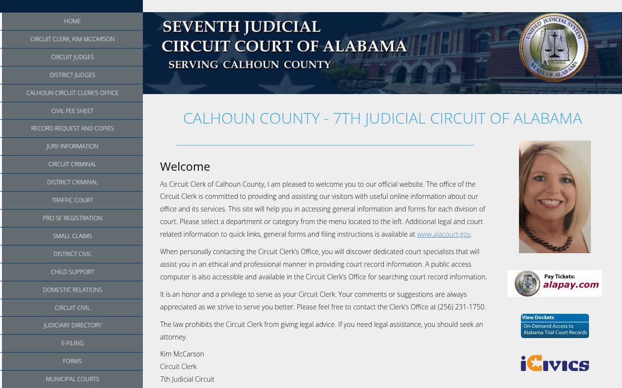 Calhoun County Circuit Court for bench warrant records