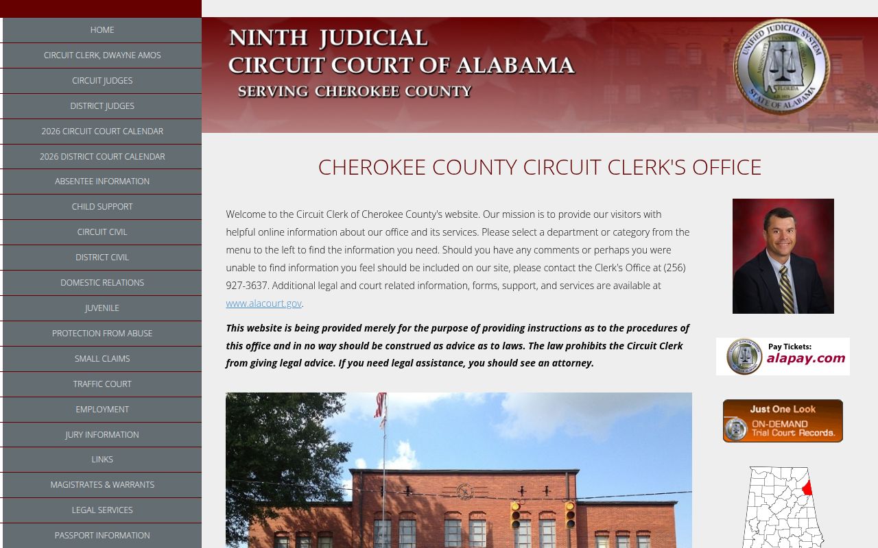 Cherokee County Circuit Court for bench warrant records