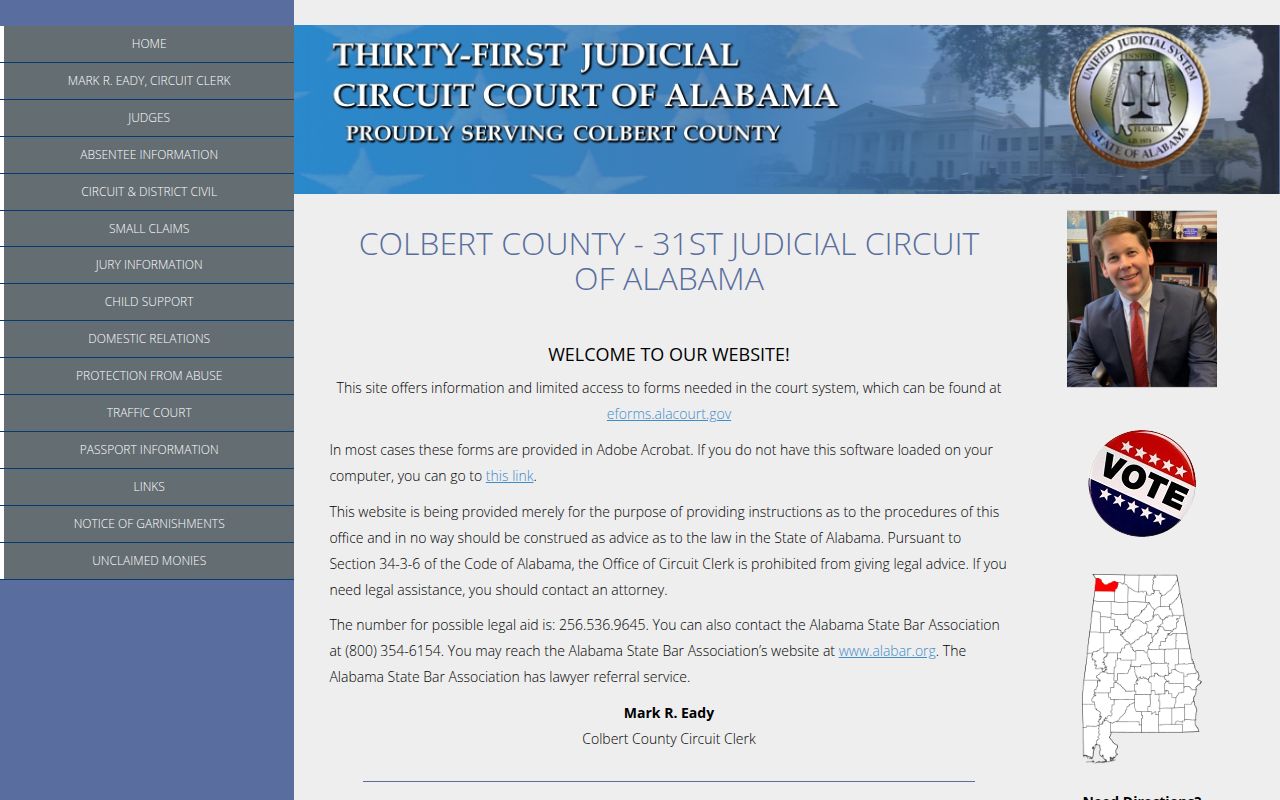 Colbert County Circuit Court for bench warrant records