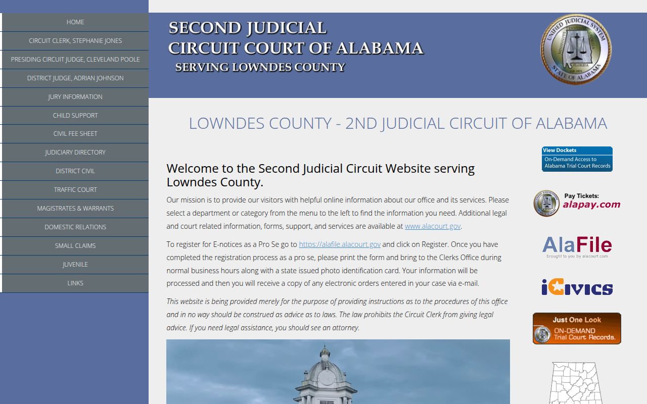 Lowndes County Circuit Court for bench warrant records
