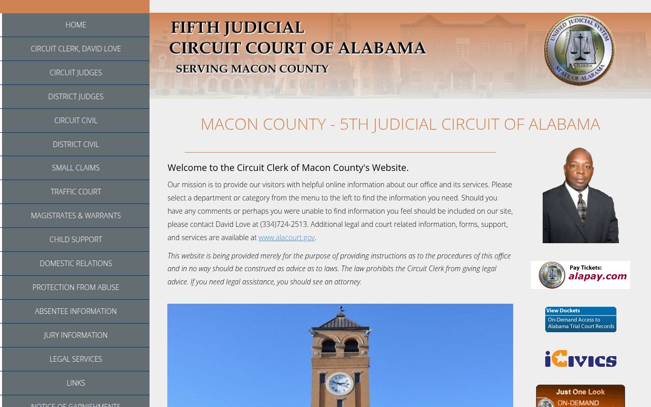 Macon County Circuit Court for bench warrant records