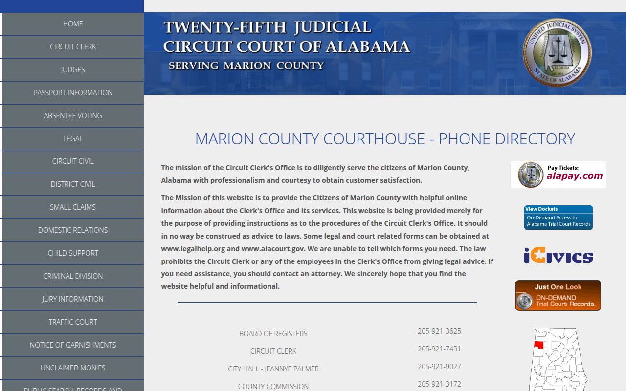 Marion County Circuit Court for bench warrant records