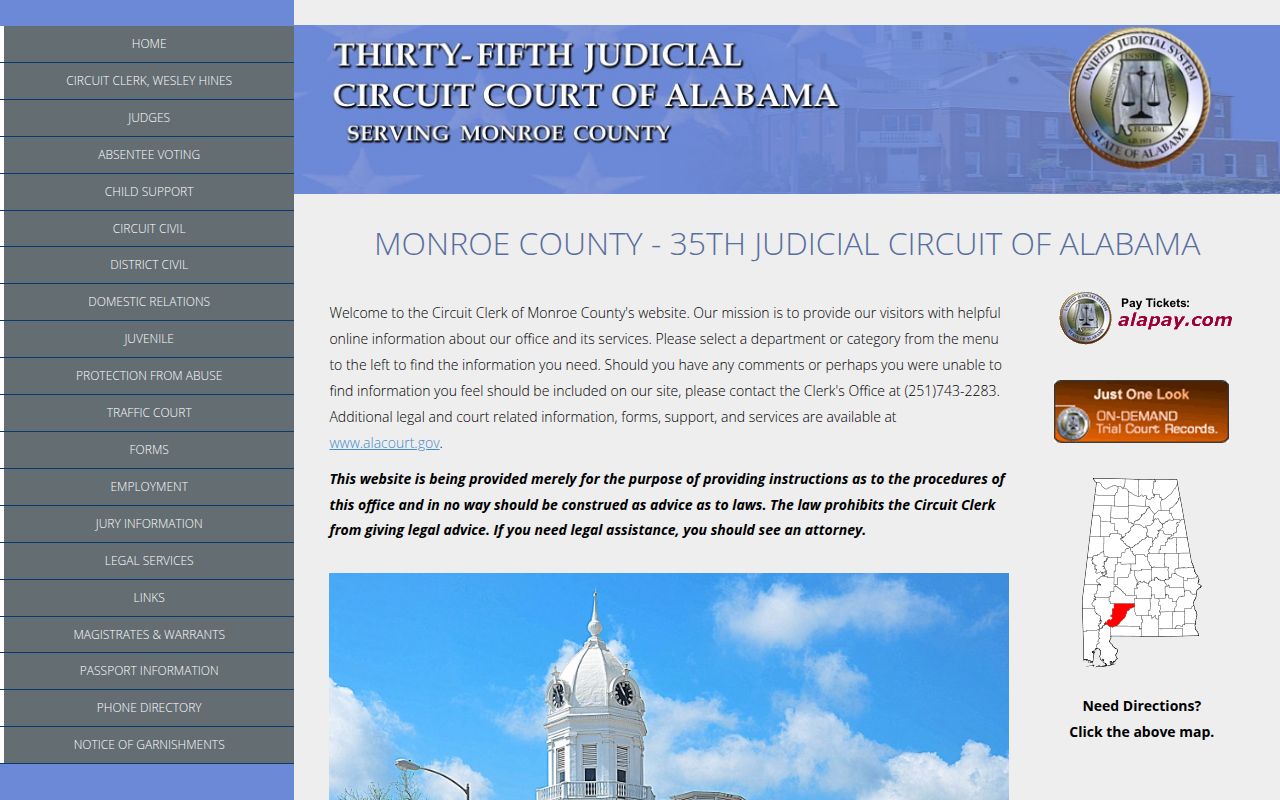 Monroe County Circuit Court for bench warrant records