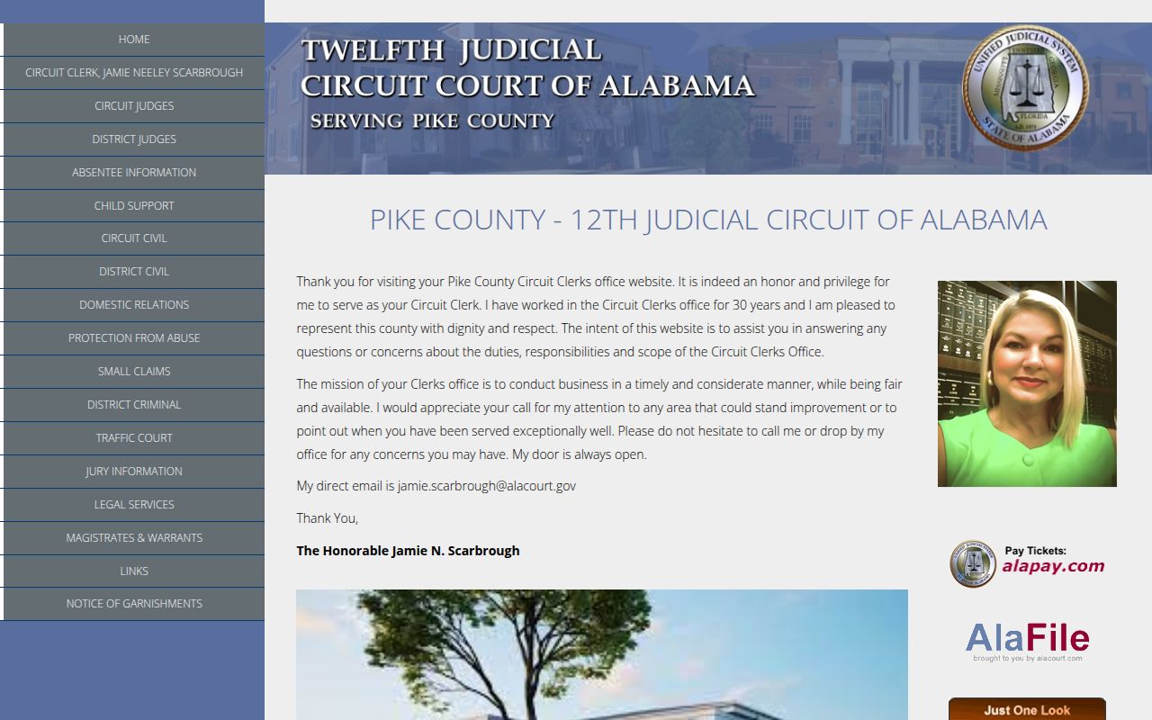 Pike County Circuit Court website for bench warrant records